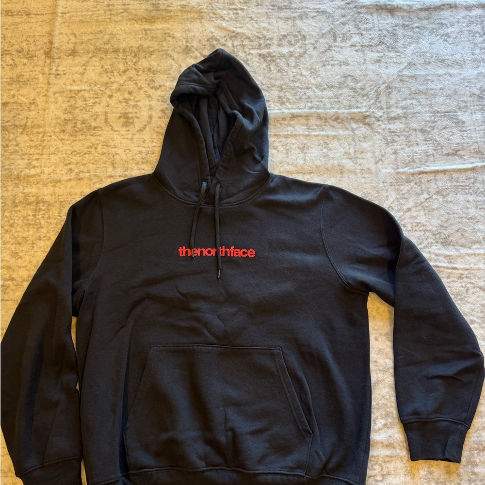 The North Face Black Hoodie with Red Logo